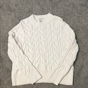 a new day Cream Cable Knit Crewneck Sweater
